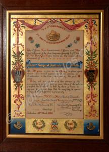 Framed commemorative scroll to Colour Sergeant Ins