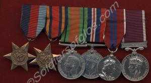 Group of six medals; 1939-1945 Star, Burma Star, D