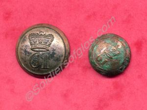 Two  buttons. 61st (South Gloucestershire) Regimen