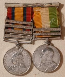 Group of two medals; Queen's South Africa Medal wi