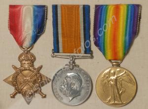 Group of three medals; 1914-1915 Star, British War