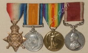 Group of four medals; 1914-1915 Star, British War