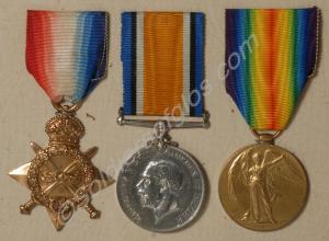 Group of three medals; 1914-1915 Star, British War