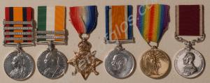 Group of six medals; Queen's South Africa Medal wi