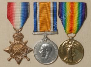 Group of three medals; 1914/15 Star, British War M