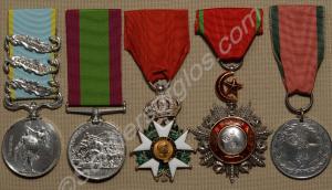 Group of five medals; Crimea Medal with clasps for