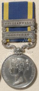 Punjab Medal with clasps for Goojerat and Chilianw