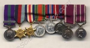 Group of eight medal miniatures; 1939-1945 Star, F