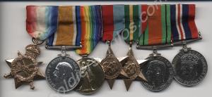 Group of seven medals; 1914-1915 Star, British War