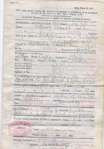 Discharge Certificate.  Awarded to 5054 Private Wi