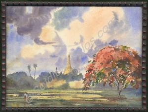 Watercolour of Burma, brought out of by Mrs. Marjo