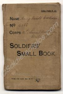 Soldiers' Small Book. 16566 Private Harold Harry W