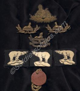 Collection of badges; one set of  collar dogs in b