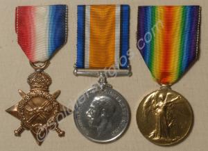 Group of three medals; 1914-1915 Star, British War