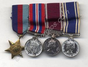 Group of four miniature medals;  1939-1945 Star, 1