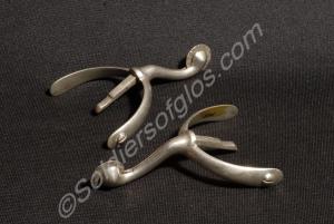 Pair of steel spurs, belonging to Lieutenant-Colon