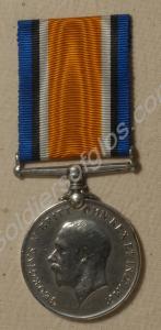British War Medal. Awarded to 21568 Private Willia