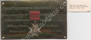 Brass stall plate from Westminster Abbey of Lieute