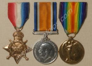 Group of three medals; 1914-1915 Star, the British