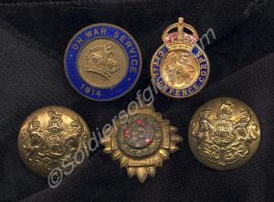 "On War Service" Badge 1914,  Civil Defence Corps