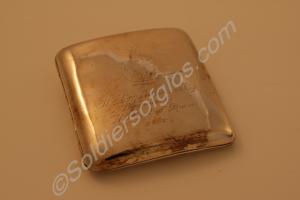 Silver Cigarette Case. Engraved on the top -   'Th