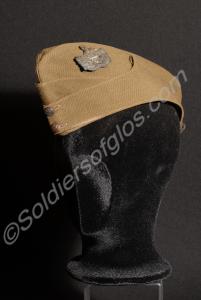 Officer's khaki side cap with front and back badge
