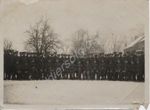 Officers and men. Possibly 18th Battalion, The Glo