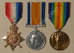 Group of three medals; 1914-1915 Star, British War