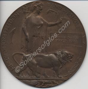 Bronze memorial plaque. Awarded to 13125 Private T