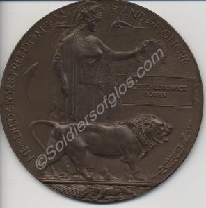 Bronze memorial plaque. Awarded to 27715 Private W