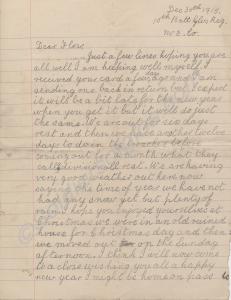 Letter home dated 30th December 1915. From 13125 P