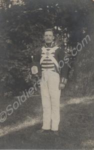 Lance Corporal J.T. Tuttiett in Napoleonic uniform