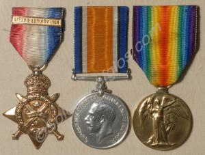 Group of three medals; 1914 Star, British War Meda