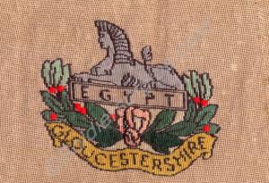 Wool embroidered square depicting Gloucestershire