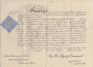 Commission Document to 2nd Lieutenant Louis Camero