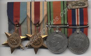Group of four medals, owner unknown. The 1939-1945