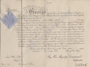 Commission Document to Major Louis Philip Nott. Ro
