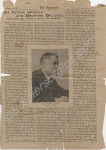 Newspaper cutting relating to the death of Louis P