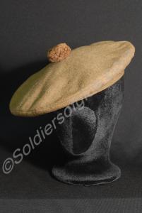 British Army khaki Beret, Highlanders. c. 1960.