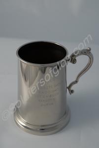 Tankard, silverplated, to Regimental Sergeant Majo
