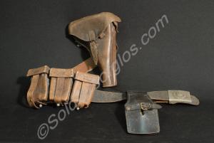 German army belt, side arm and ammunition pouches.
