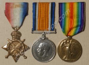 Group of three medals; 1914-1915 Star, British War