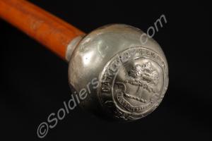 Brown cane with a round head, Canford School O.T.C