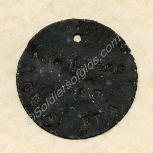 Old identity disc issued to 1397 Gunners Albert Ly