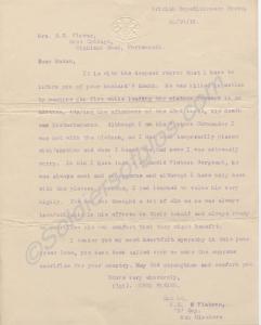 Letter from 2nd Lieutenant Owen Fisher dated 25th