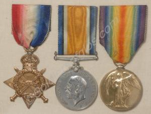 Group of three medals; 1914-1915 Star, British War