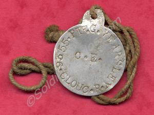 Identity disc belonging to 9355 Private George Sid