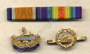 Back badge tie pin, brooch type front badge and ri