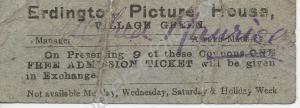 Erdington Picture House cinema ticket 1916.  Prope