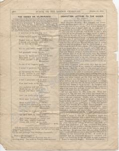 Cutting from Punch Magazine, 22nd March 1916.  Pro
